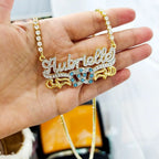 Custom mexican gold name necklace 3d nameplate necklace Birthstone nowadaysfashion