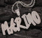 custom moissanite name pendant double hip hop necklace nowadaysfashion