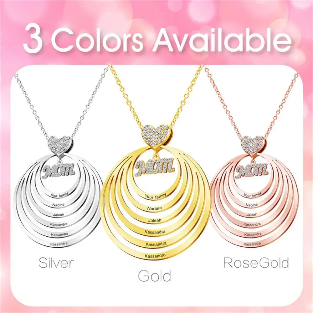 Custom MOM Infinite Love Name Necklace Personalized Kids Names Pendant - Blade & Thread