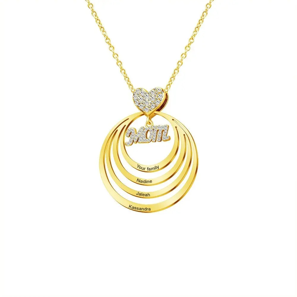Custom MOM Infinite Love Name Necklace Personalized Kids Names Pendant - Blade & Thread