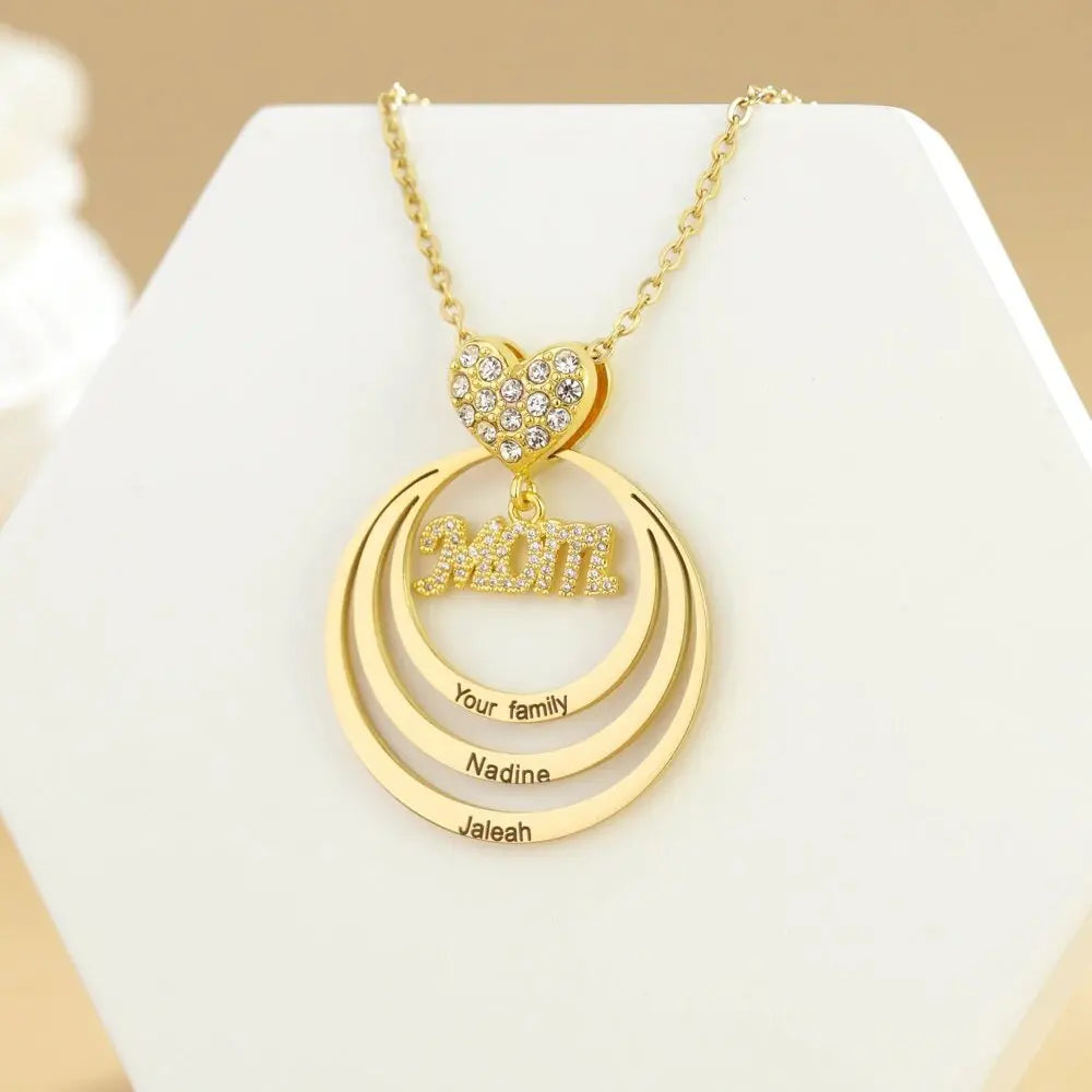 Custom MOM Infinite Love Name Necklace Personalized Kids Names Pendant - Blade & Thread