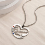 Custom Mom Necklace With Birthstones Personalized Heart Mother And Child Name Pendant nowadaysfashion