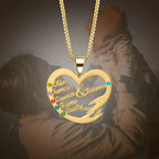 Custom Mom Necklace With Birthstones Personalized Heart Mother And Child Name Pendant nowadaysfashion