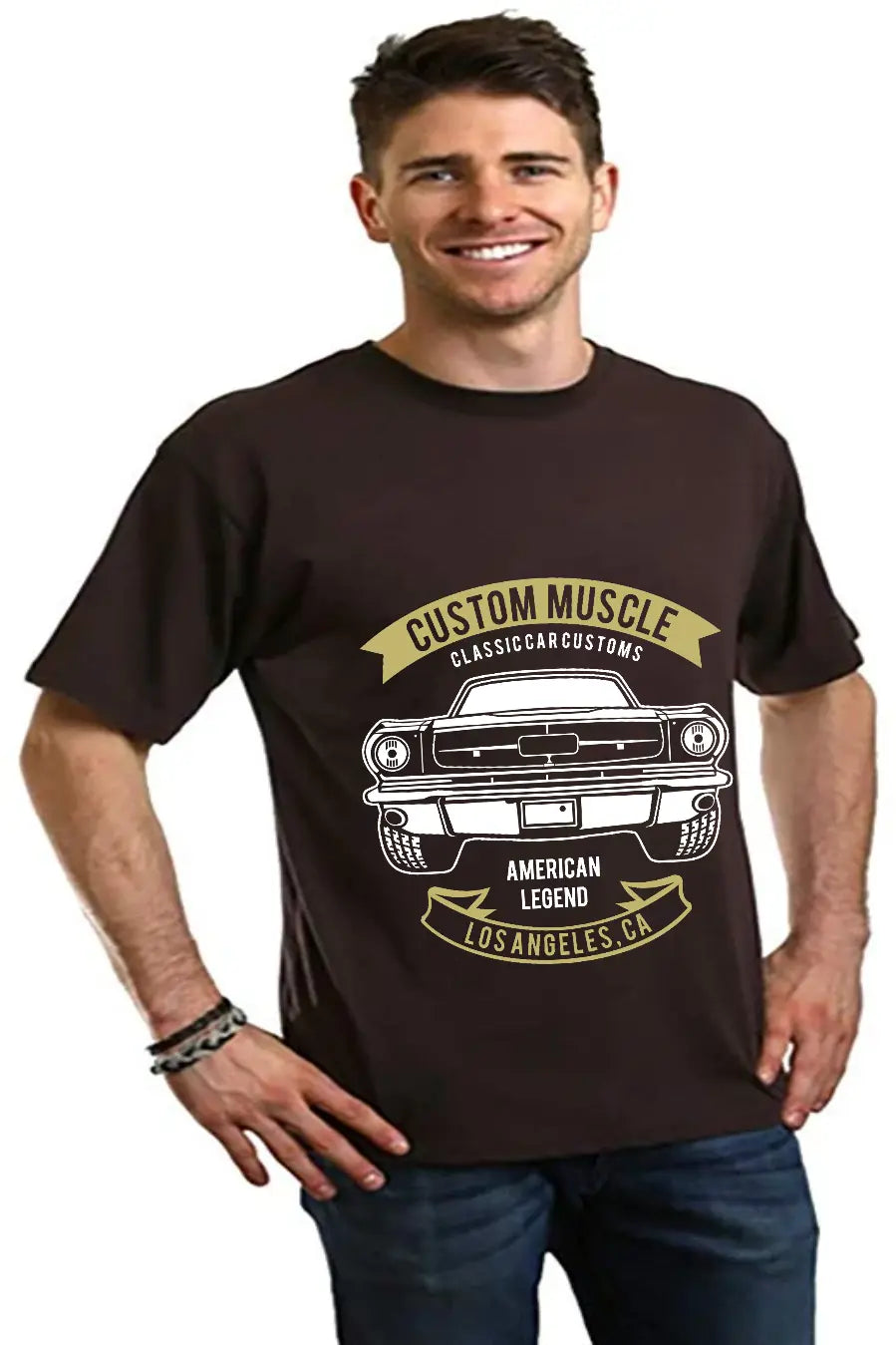 Custom Muscle Men's Bamboo Viscose/Organic Cotton Short Sleeve Graphic T-Shirt Spun Bamboo