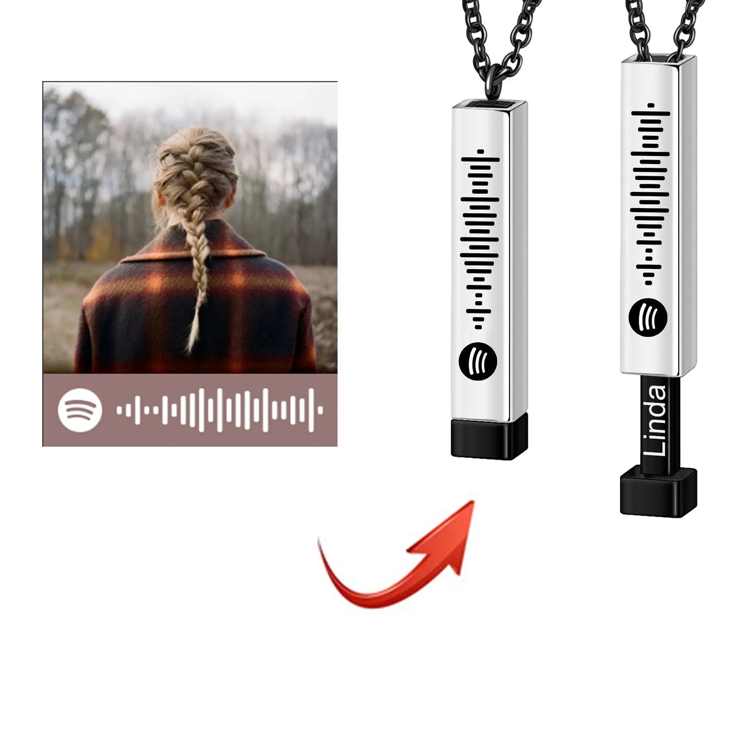 Custom Music Spotify Code Favorite Song Double Retractable Rope Choker Necklaces - Blade & Thread