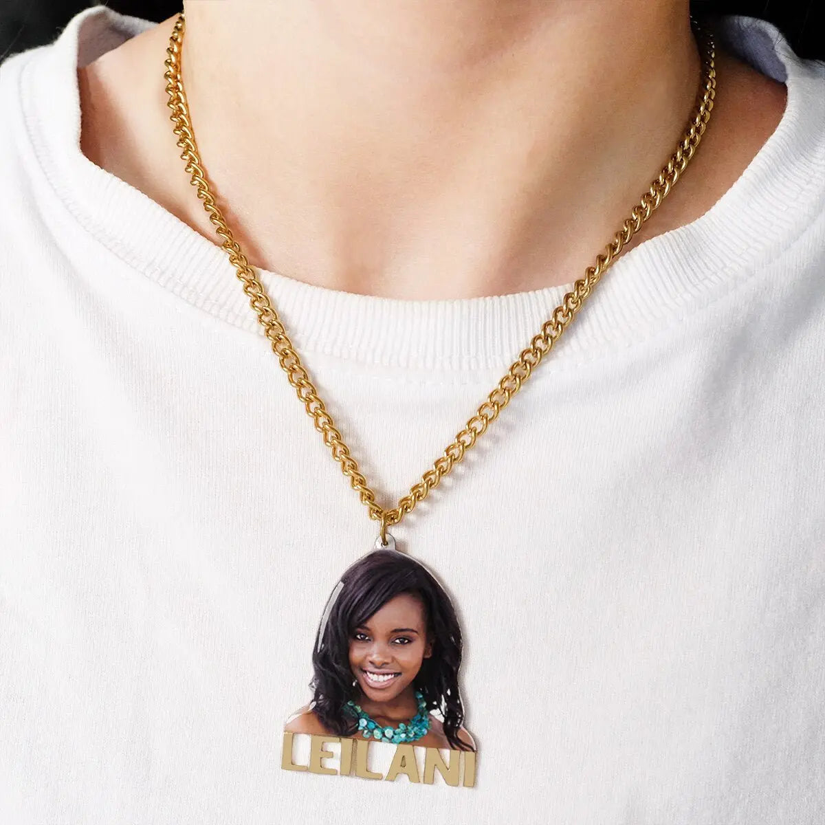 Custom Name Memory Necklace,Personalized Name Necklaces with Picture,Handmade Nameplate Necklace, - Blade & Thread