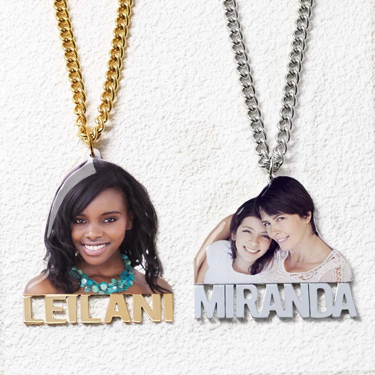 Custom Name Memory Necklace,Personalized Name Necklaces with Picture,Handmade Nameplate Necklace, - Blade & Thread