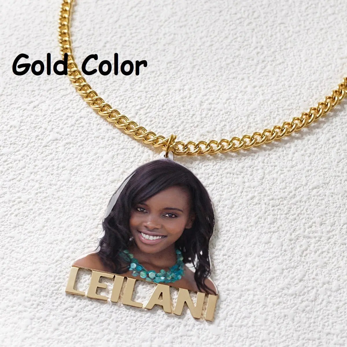 Custom Name Memory Necklace,Personalized Name Necklaces with Picture,Handmade Nameplate Necklace, - Blade & Thread