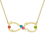 Custom Name Necklace Custom Infinite Loop Necklace Pendant Personalized Birthstone nowadaysfashion