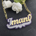 Custom Name Necklace Double Nameplate Acrylic Pendant Necklace Customized Name nowadaysfashion