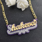 Custom Name Necklace Double Nameplate Acrylic Pendant Necklace Customized Name nowadaysfashion