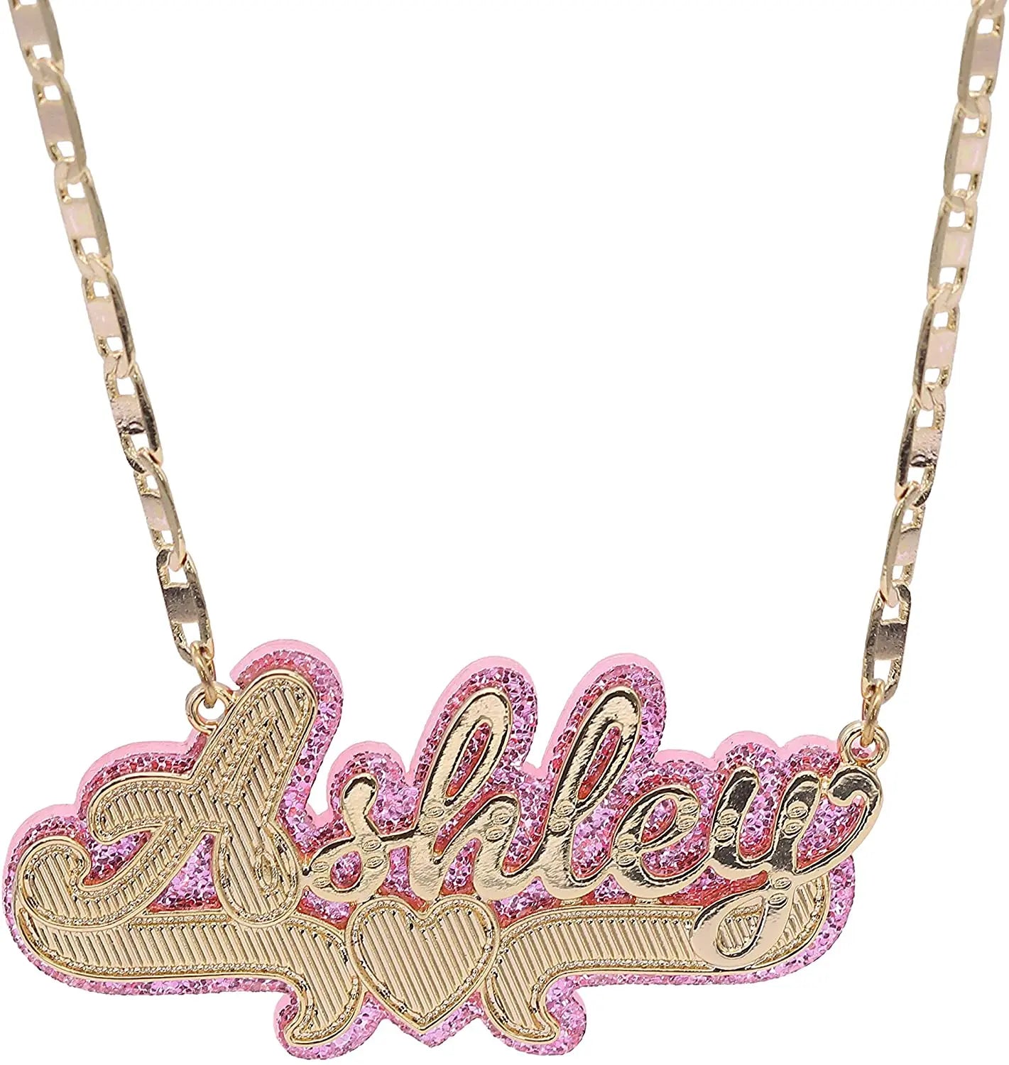 Custom Name Necklace Double Nameplate Acrylic Pendant Necklace Customized Name nowadaysfashion