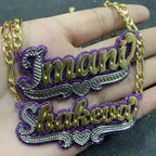 Custom Name Necklace Double Nameplate Acrylic Pendant Necklace Customized Name nowadaysfashion