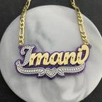 Custom Name Necklace Double Nameplate Acrylic Pendant Necklace Customized Name nowadaysfashion