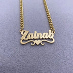 Custom Name Necklace With Heart Stainless Steel Cuban Chain Necklace nowadaysfashion