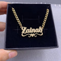 Custom Name Necklace With Heart Stainless Steel Cuban Chain Necklace nowadaysfashion