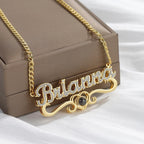 Custom Name Projection Photo Necklace Women Luxury Gold Diamonds Letter Gift nowadaysfashion