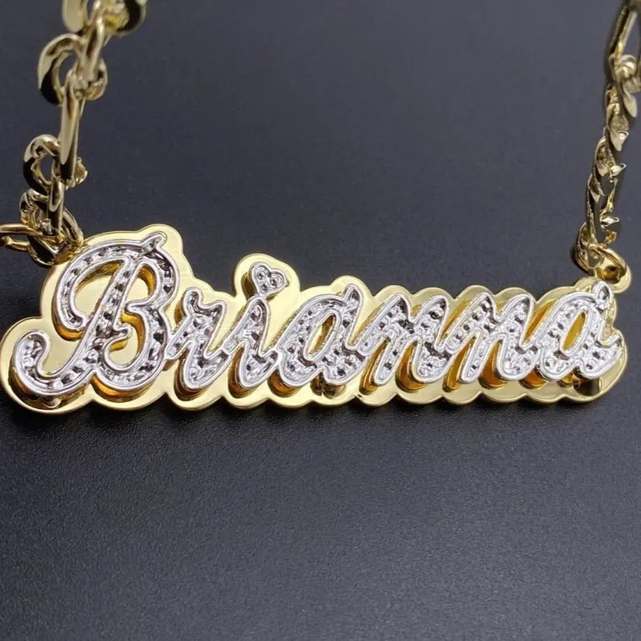 Custom Nameplate Necklace 3D Pendant Necklace Personalized Custom Name Jewelry nowadaysfashion
