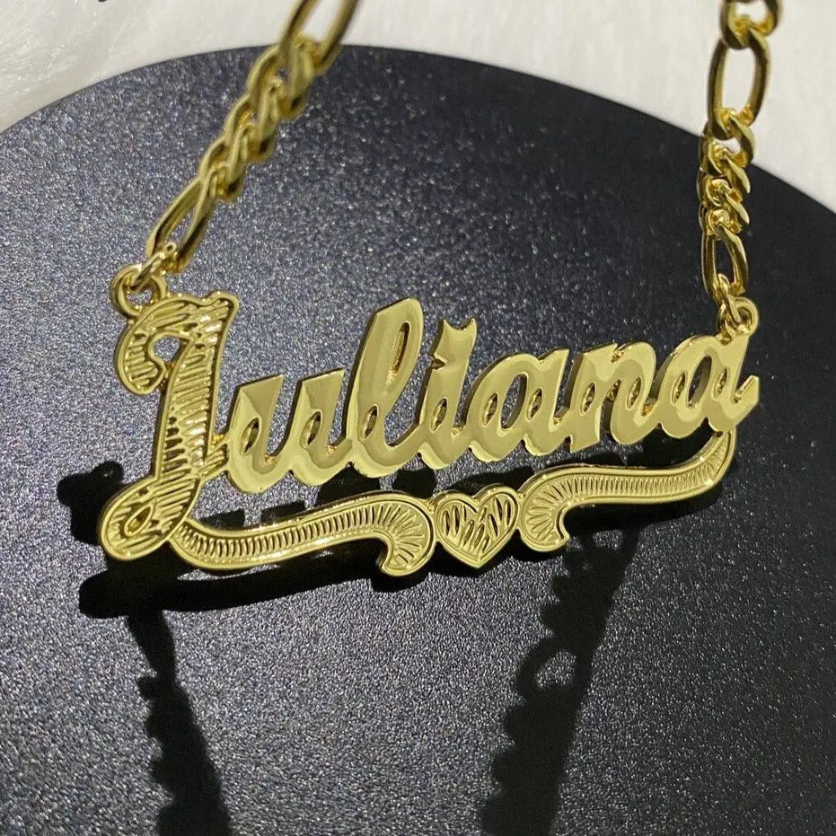 Custom Nameplate Necklace 3D Pendant Necklace Personalized Custom Name Jewelry - Blade & Thread