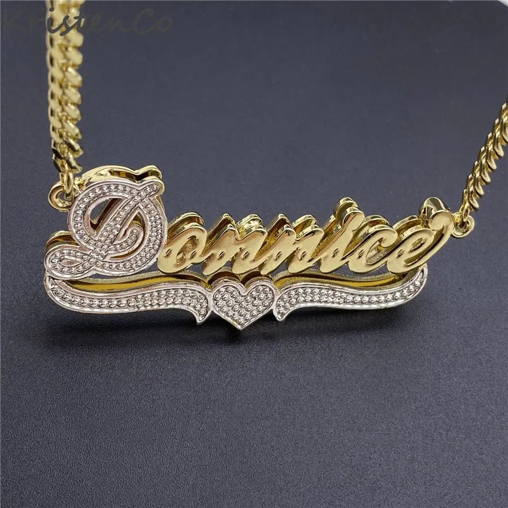 Custom Nameplate Necklace 3D Pendant Necklace Personalized Custom Name Jewelry - Blade & Thread