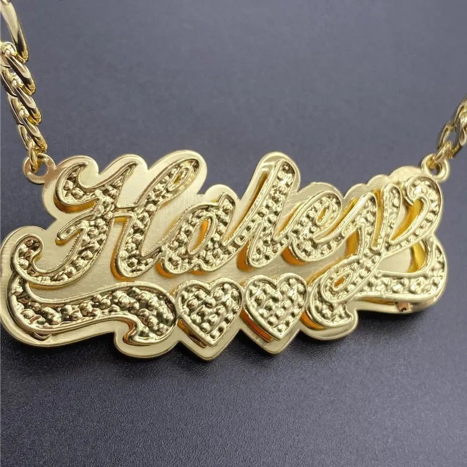 Custom Nameplate Necklace 3D Pendant Necklace Personalized Custom Name Jewelry - Blade & Thread