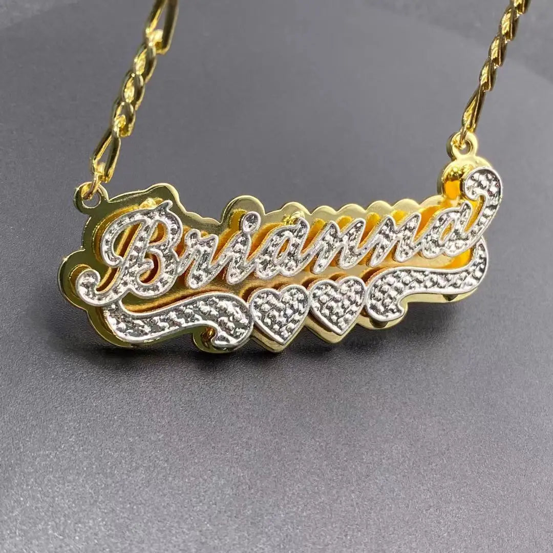 Custom Nameplate Necklace 3D Pendant Necklace Personalized Custom Name Jewelry nowadaysfashion