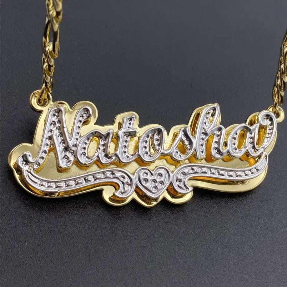 Custom Nameplate Necklace 3D Pendant Necklace Personalized Custom Name Jewelry nowadaysfashion