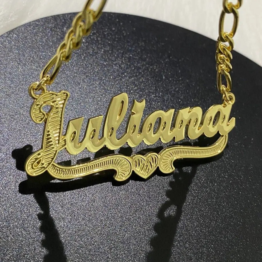 Custom Nameplate Necklace 3D Pendant Necklace Personalized Custom Name Jewelry - Blade & Thread
