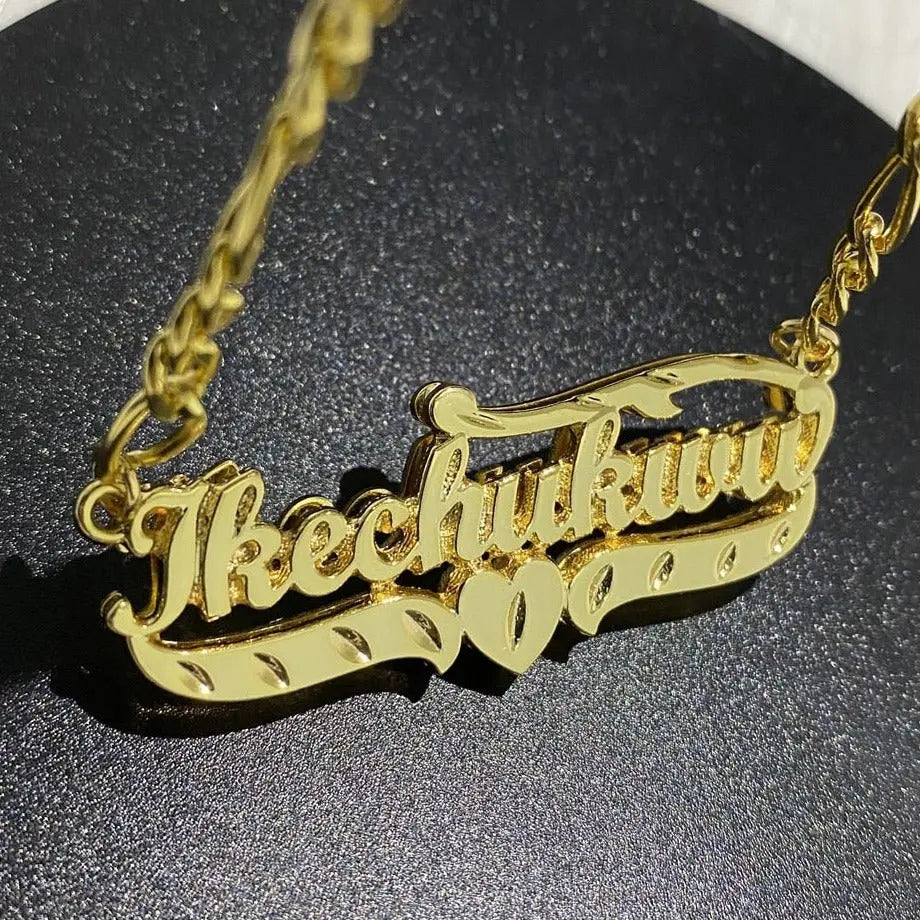 Custom Nameplate Necklace 3D Pendant Necklace Personalized Custom Name Jewelry - Blade & Thread