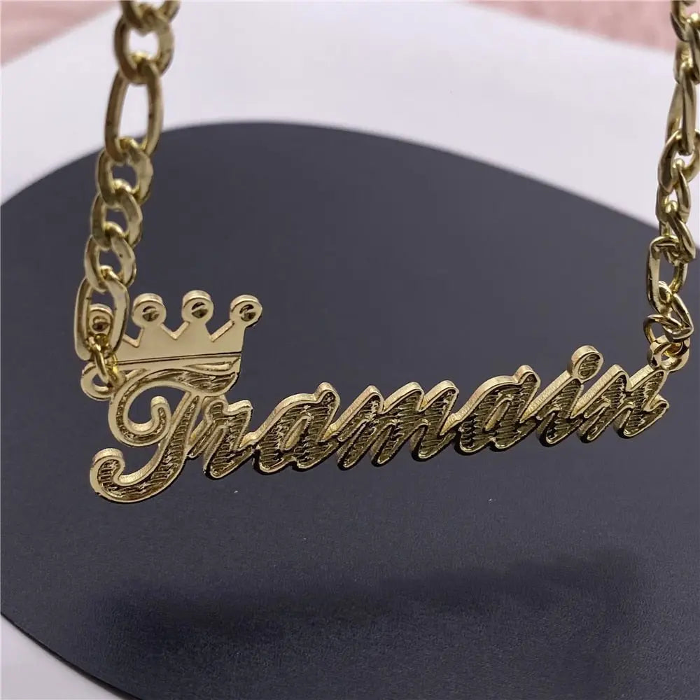Custom Nameplate Necklace 3D Pendant Necklace Personalized Custom Name Jewelry - Blade & Thread