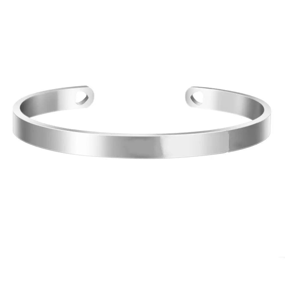 Custom Necklace Bar Engraved Name Text Bangle Cuff Jewelry - Blade & Thread