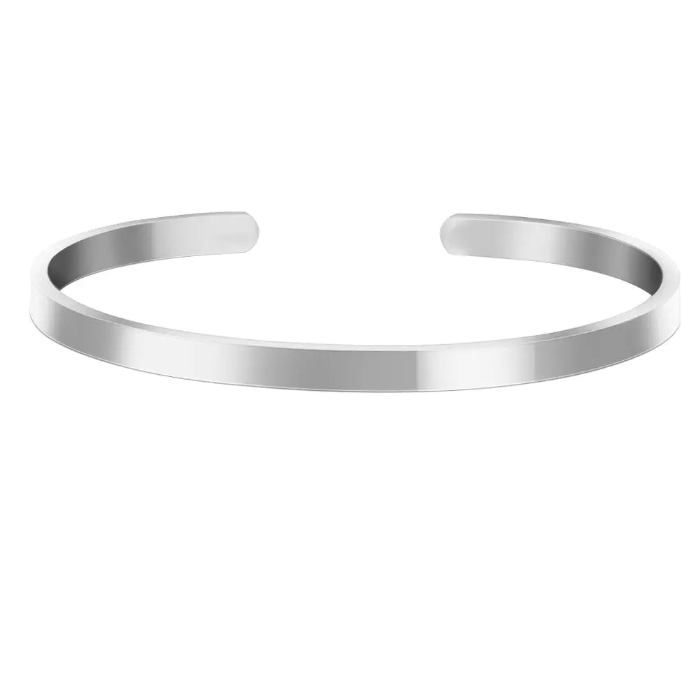 Custom Necklace Bar Engraved Name Text Bangle Cuff Jewelry - Blade & Thread