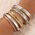 Custom Necklace Bar Engraved Name Text Bangle Cuff Jewelry nowadaysfashion