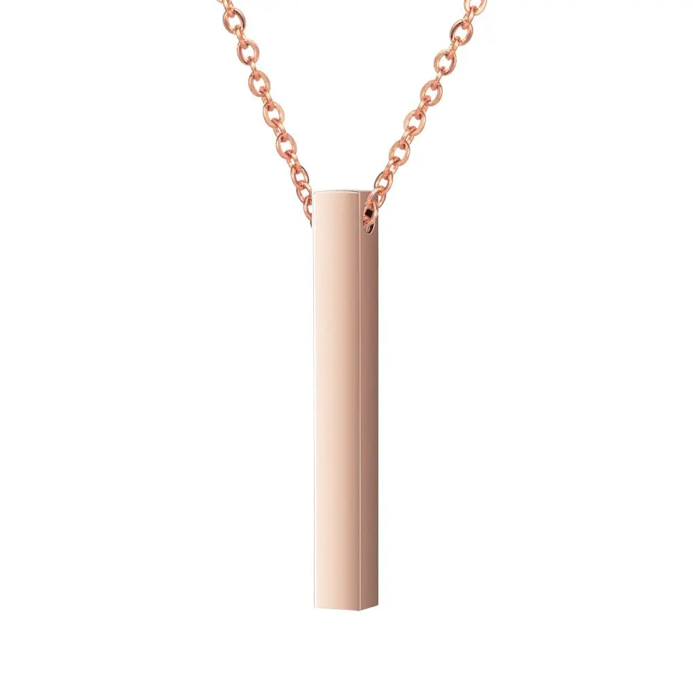 Custom Necklace Bar Engraved Name Text Bangle Cuff Jewelry - Blade & Thread