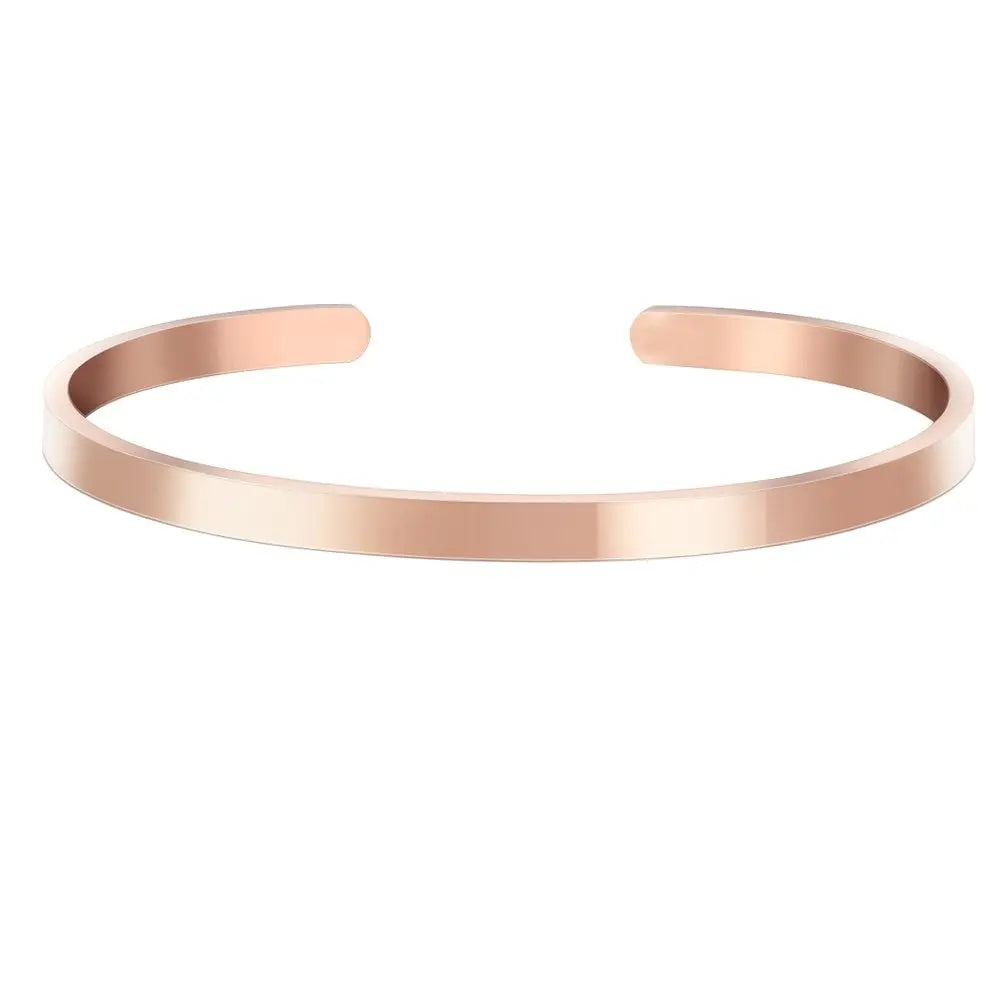 Custom Necklace Bar Engraved Name Text Bangle Cuff Jewelry - Blade & Thread