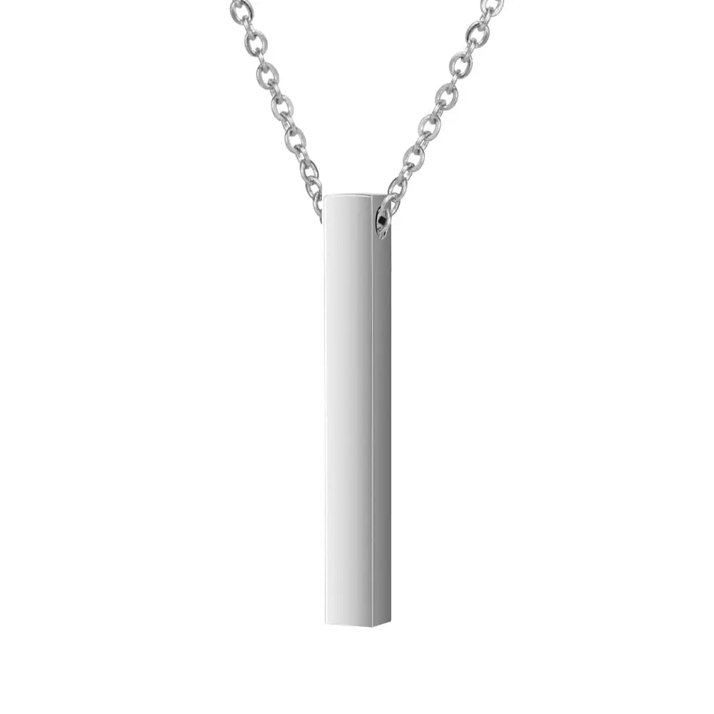Custom Necklace Bar Engraved Name Text Bangle Cuff Jewelry - Blade & Thread