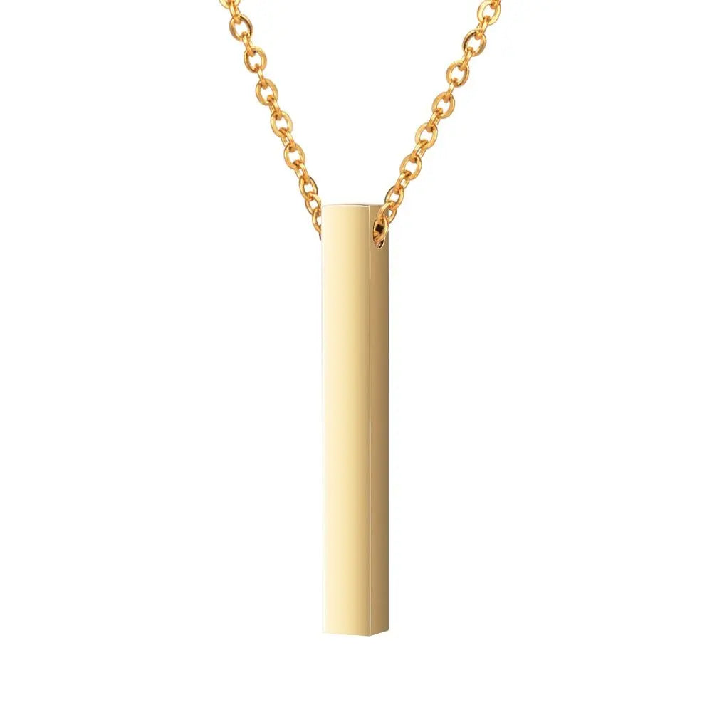 Custom Necklace Bar Engraved Name Text Bangle Cuff Jewelry - Blade & Thread