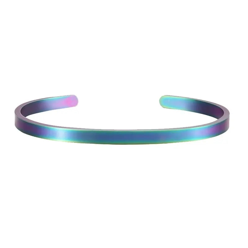 Custom Necklace Bar Engraved Name Text Bangle Cuff Jewelry - Blade & Thread
