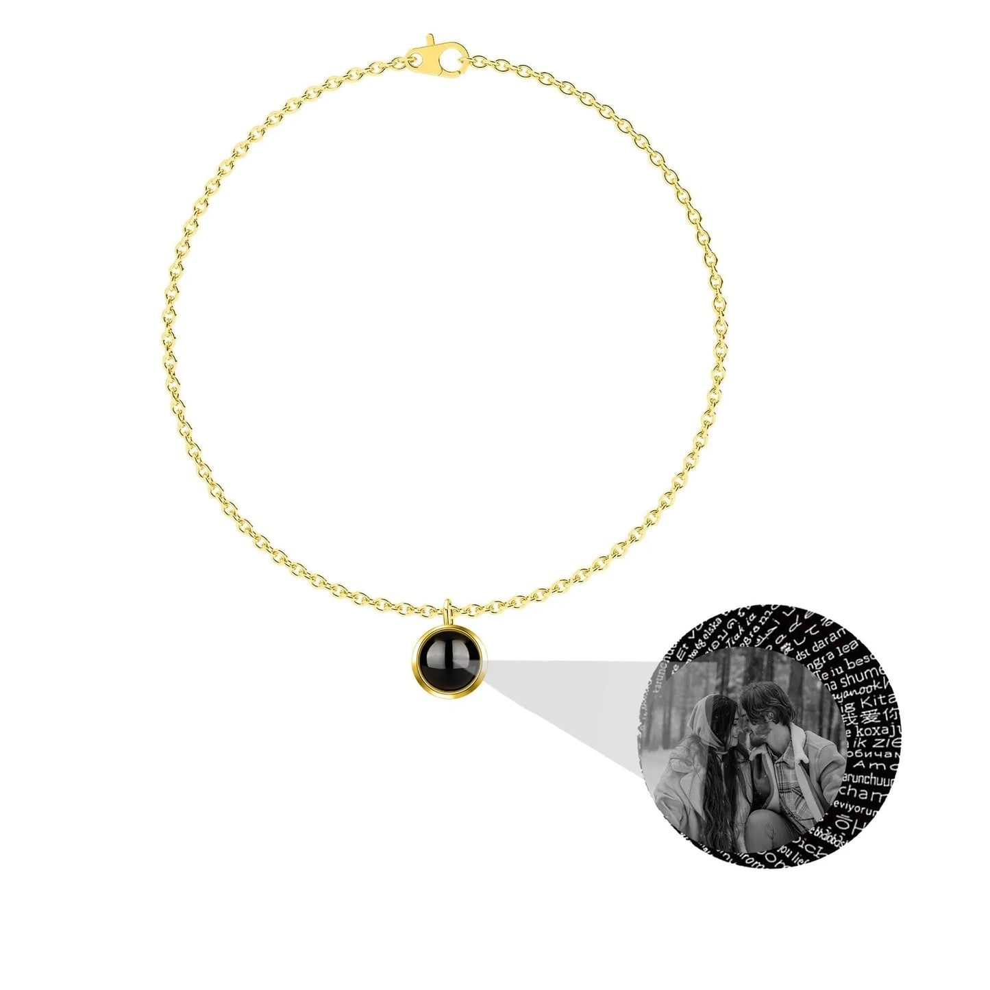 Custom Personalized Photo 100 Languages I Love You Projection Bracelet - Blade & Thread