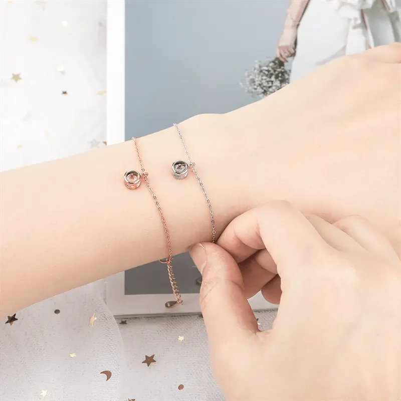 Custom Personalized Photo 100 Languages I Love You Projection Bracelet nowadaysfashion