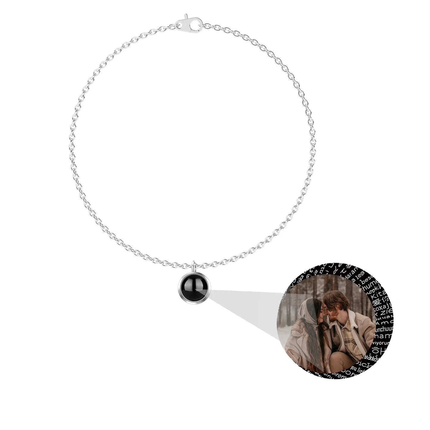 Custom Personalized Photo 100 Languages I Love You Projection Bracelet - Blade & Thread