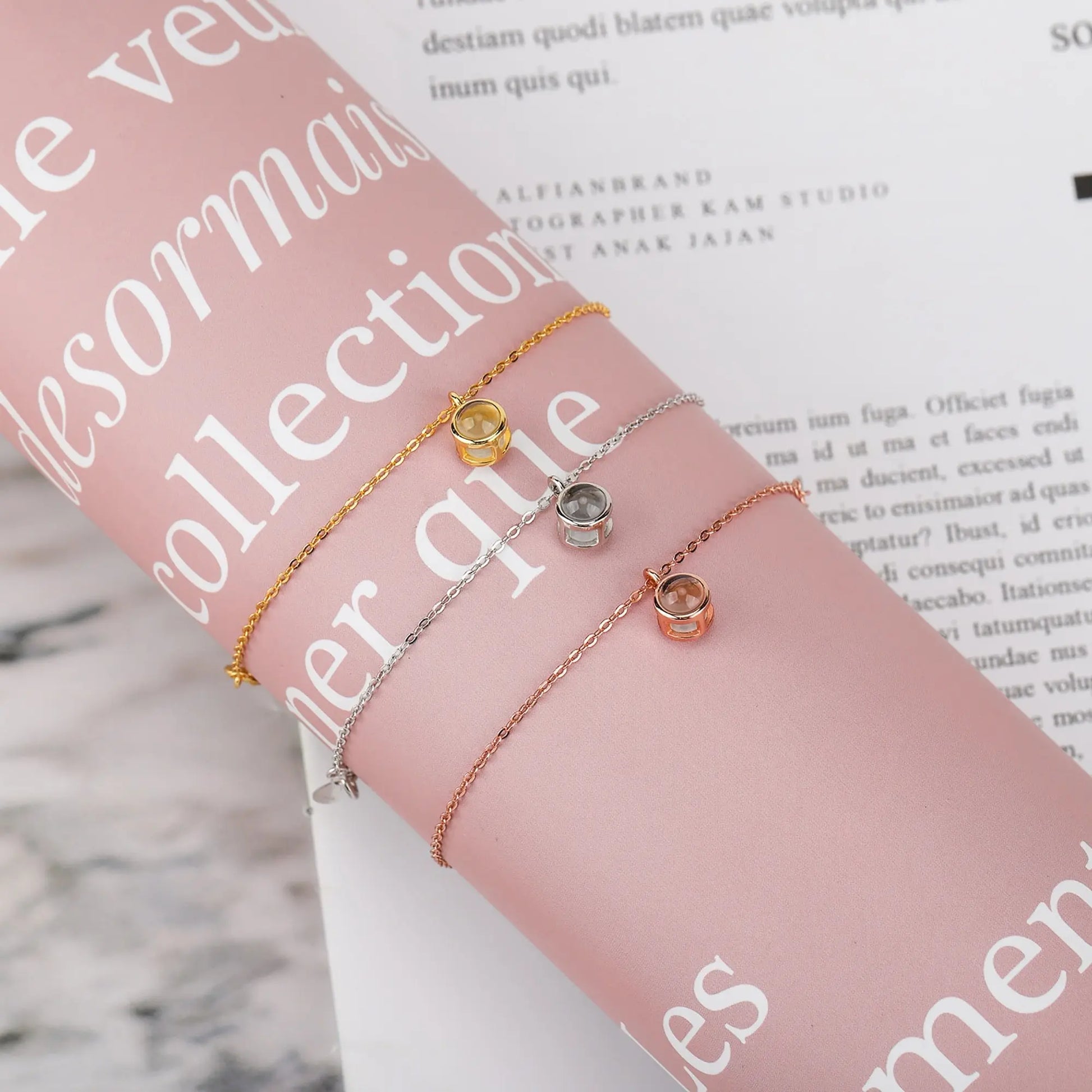 Custom Personalized Photo 100 Languages I Love You Projection Bracelet - Blade & Thread