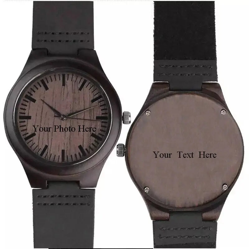 Custom Photo and Words Watch Jewelry Wood Quartz Watch For Personalized Photo Watch nowadaysfashion