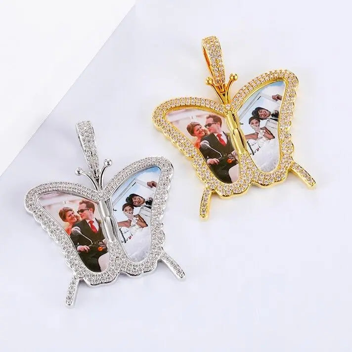 Custom Photo Butterfly Shape Necklace Pendant nowadaysfashion