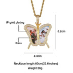 Custom Photo Butterfly Shape Necklace Pendant nowadaysfashion