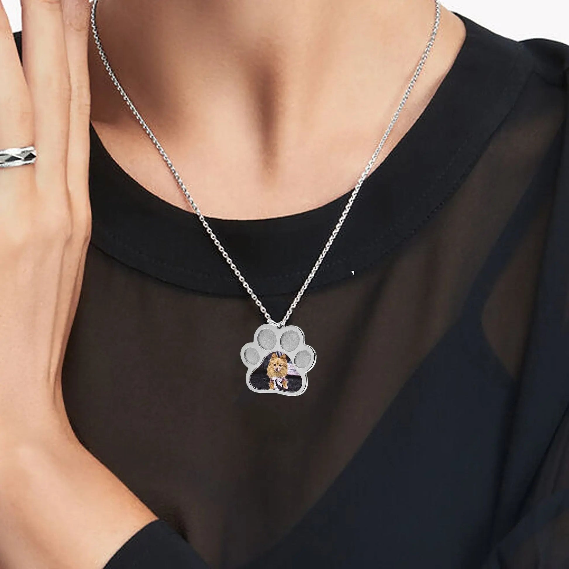 Custom Photo Memorial Jewelry Dog Paw Necklaces Cat Gift - Blade & Thread