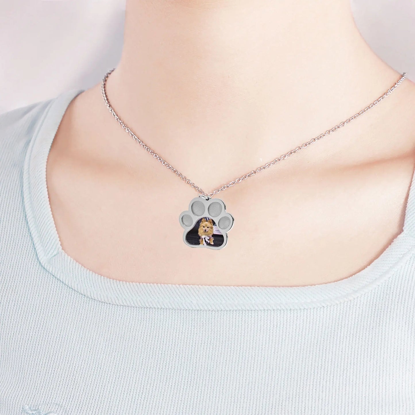 Custom Photo Memorial Jewelry Dog Paw Necklaces Cat Gift - Blade & Thread