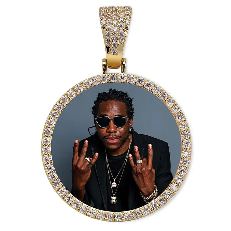 Custom Photo Memory Medallions Necklace With Tennis Chain With Cubic Zircon Chains nowadaysfashion