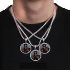 Custom Photo Memory Medallions Necklace With Tennis Chain With Cubic Zircon Chains nowadaysfashion