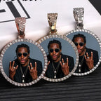 Custom Photo Memory Medallions Necklace With Tennis Chain With Cubic Zircon Chains nowadaysfashion